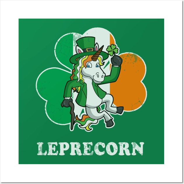 Leprecorn Irish Unicorn Wall Art by E